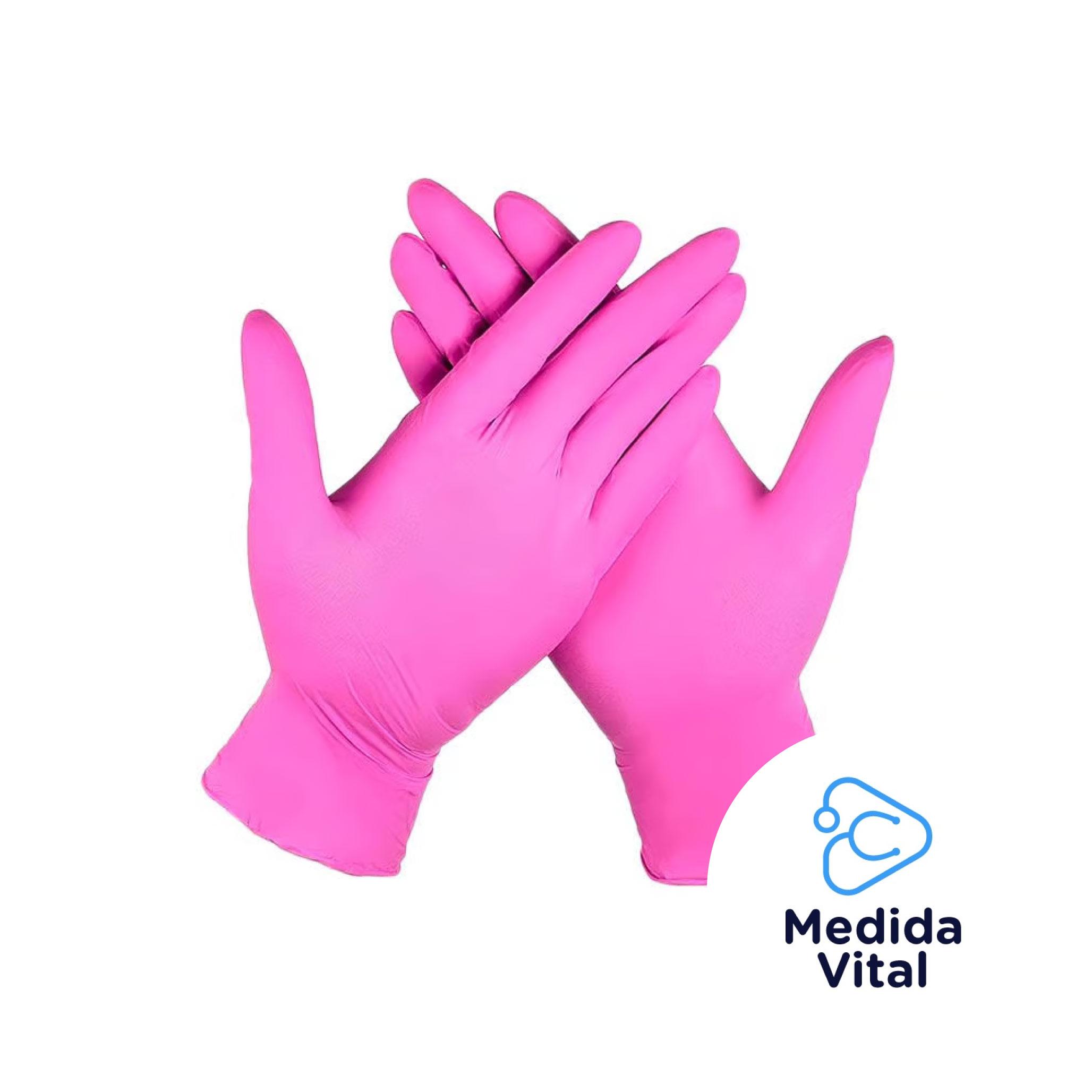 Guantes Nitrilo Rosado x100 unidades