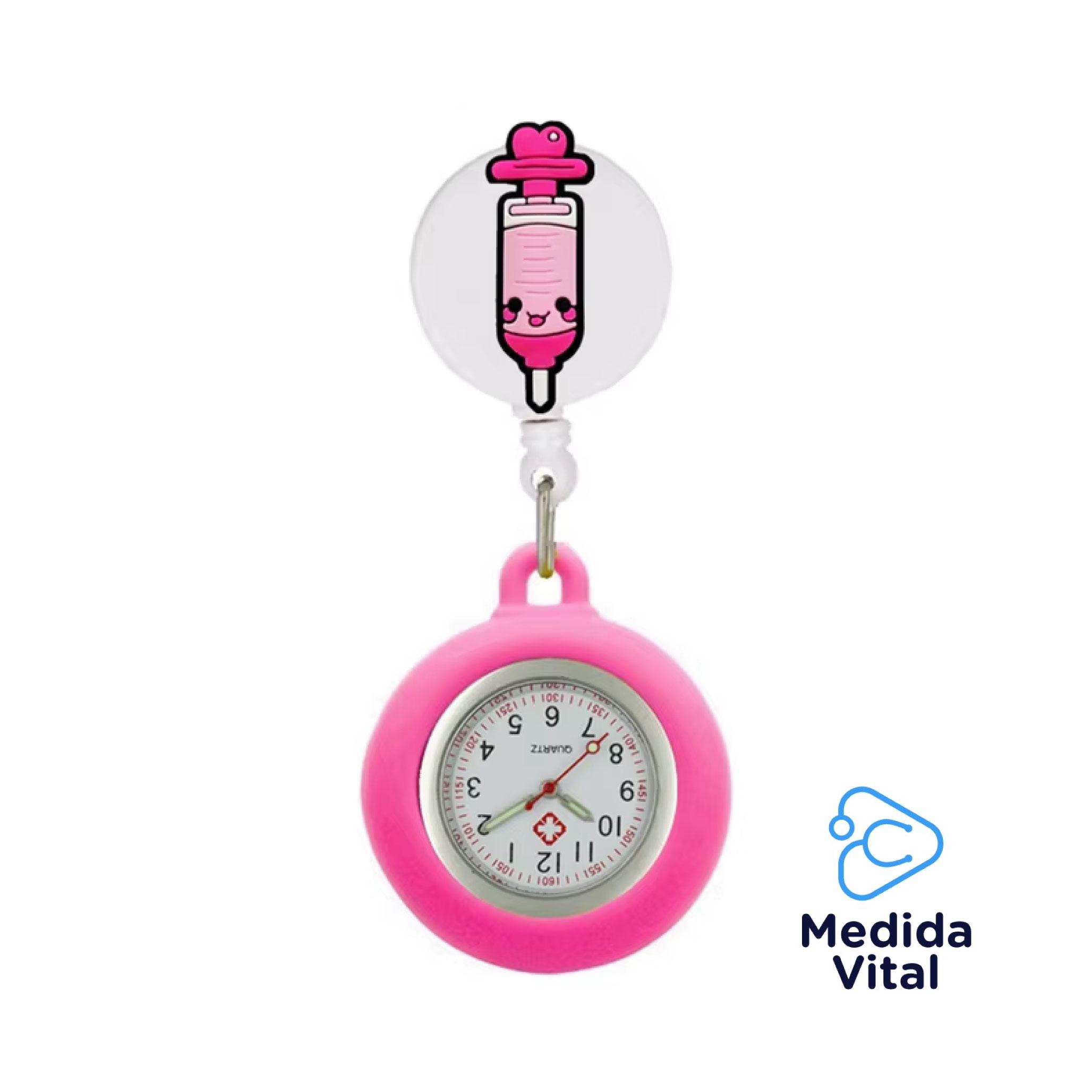Reloj Segundero Retráctil Fucsia