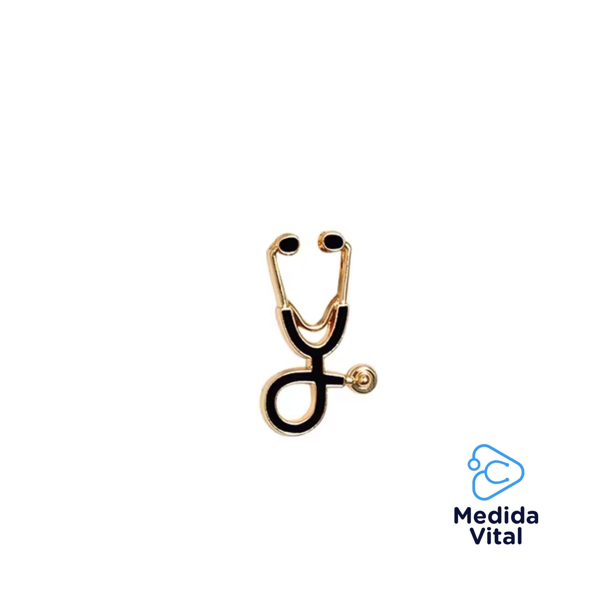 Broche Identificador Estetoscopio Negro