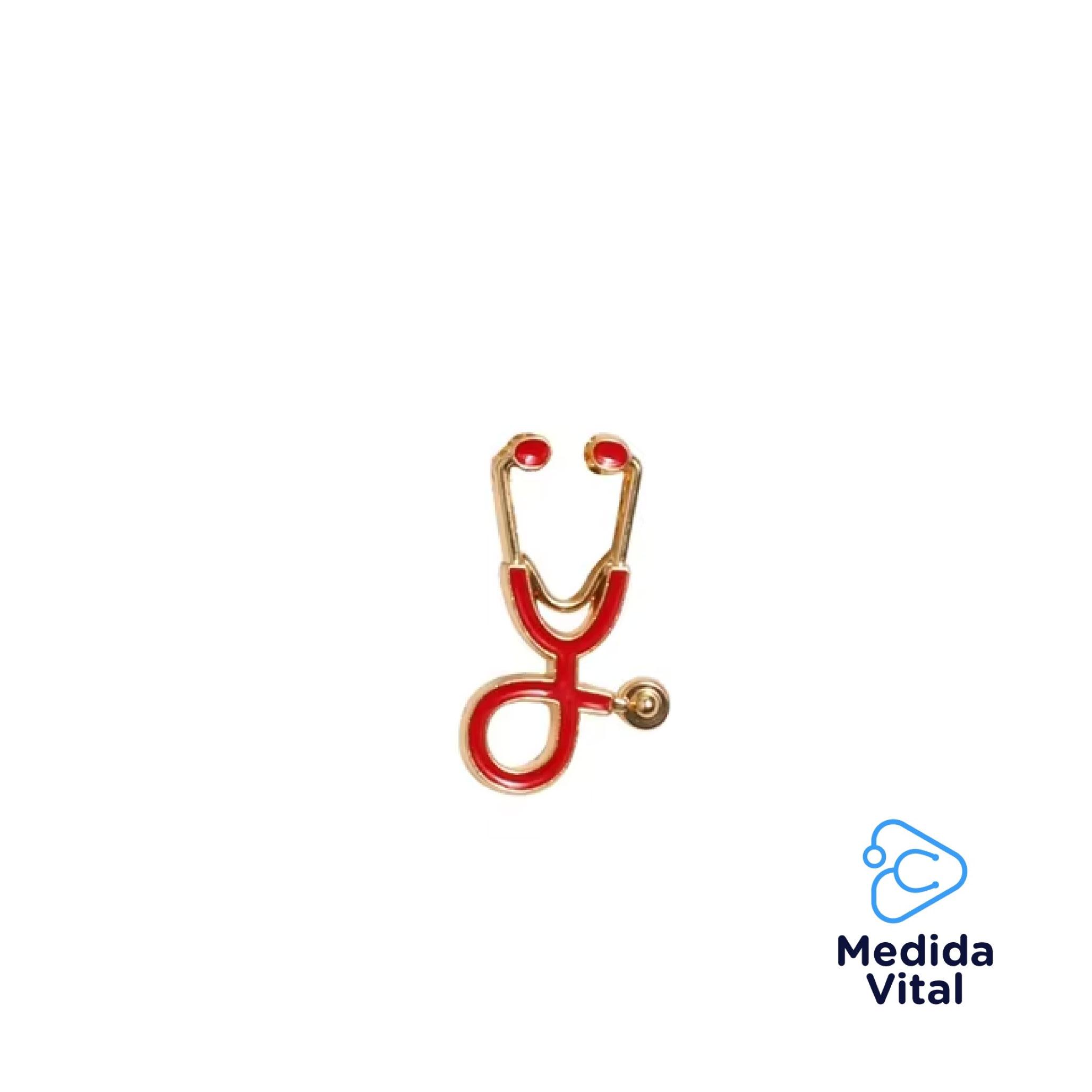 Broche Identificador Estetoscopio Rojo