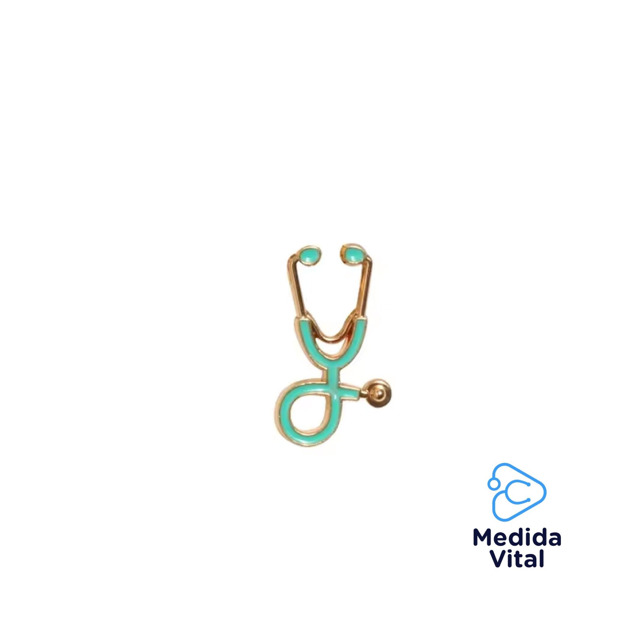 Broche Identificador Estetoscopio Verde Esmeralda