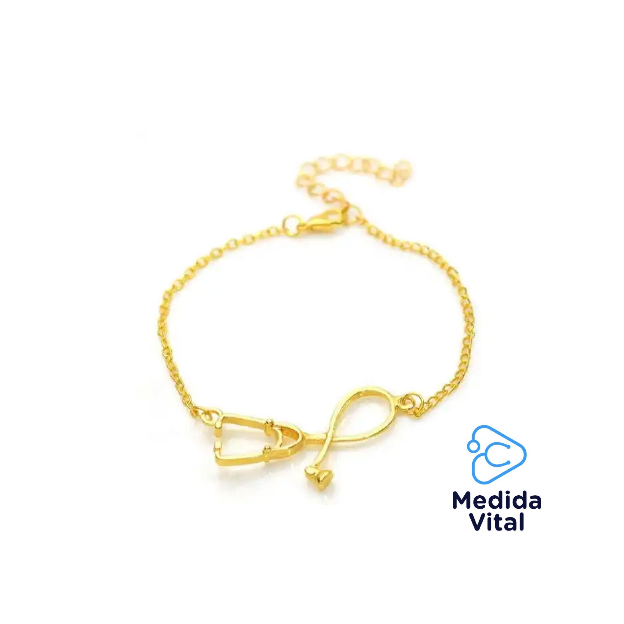 Pulsera Dorada con Estetoscopio
