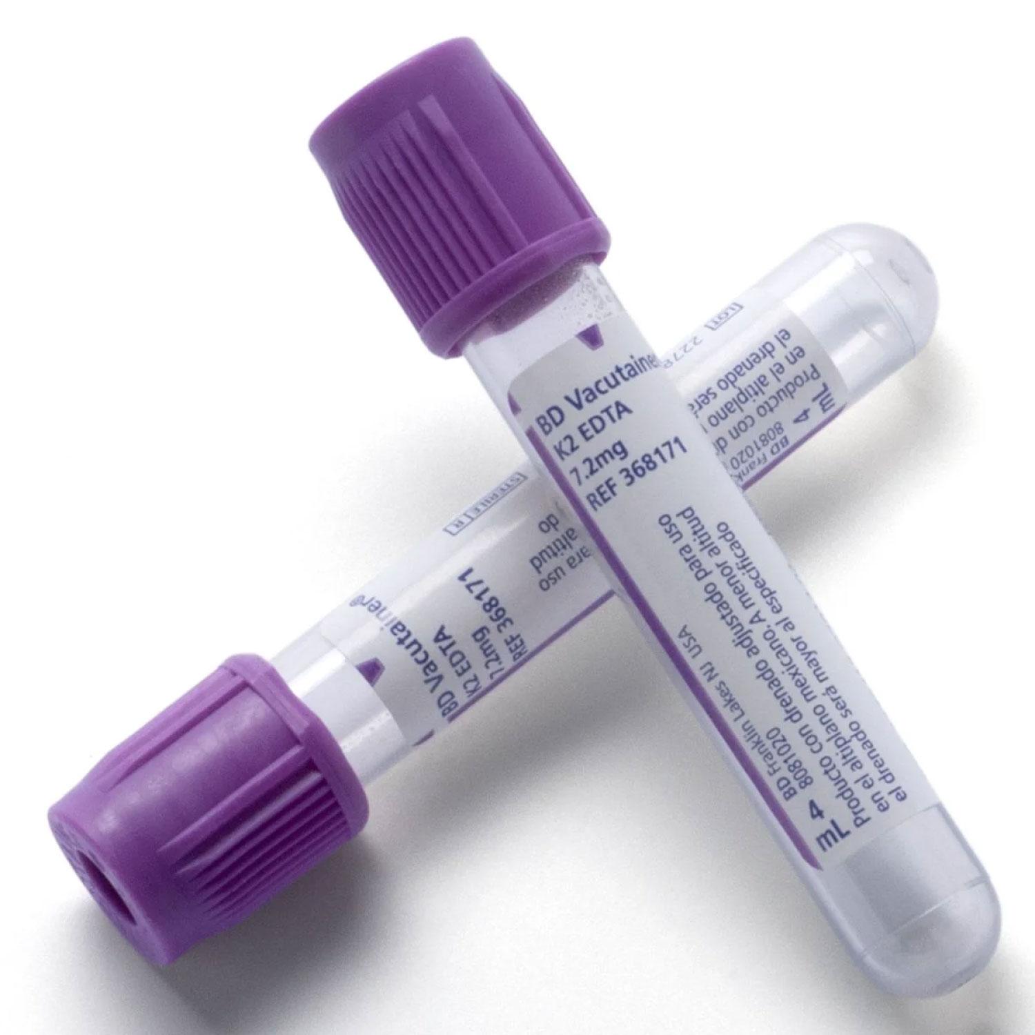 Tubo Vacuteiner Morado EDTA x100 unidades