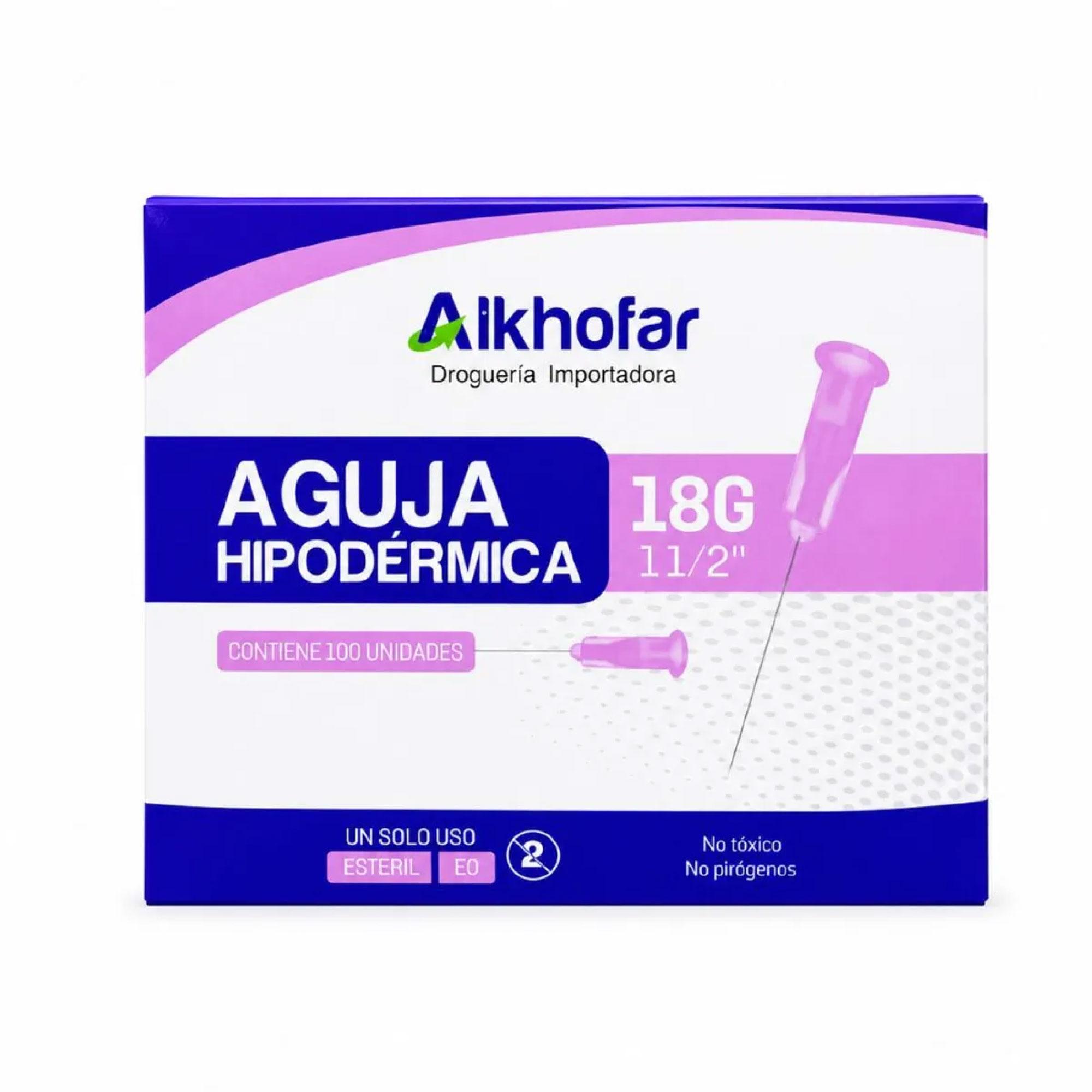 Aguja Hipodermica 18 x 1 1/2" Caja de 100 unidades