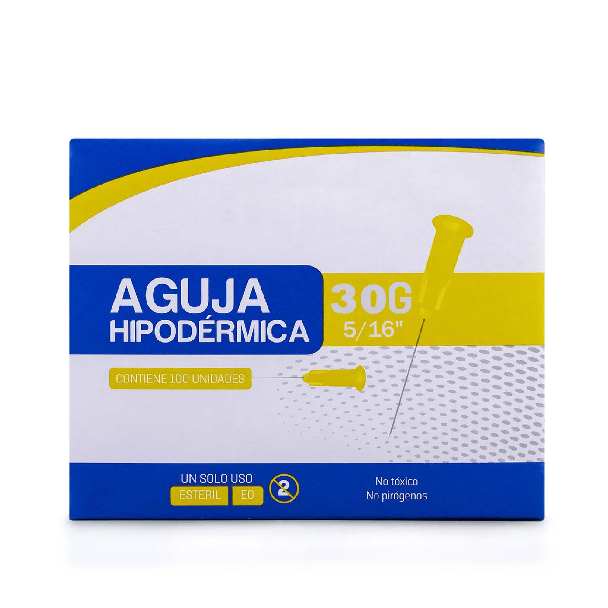 Aguja Hipodermica 30 x 5/16" Caja de 100 unidades