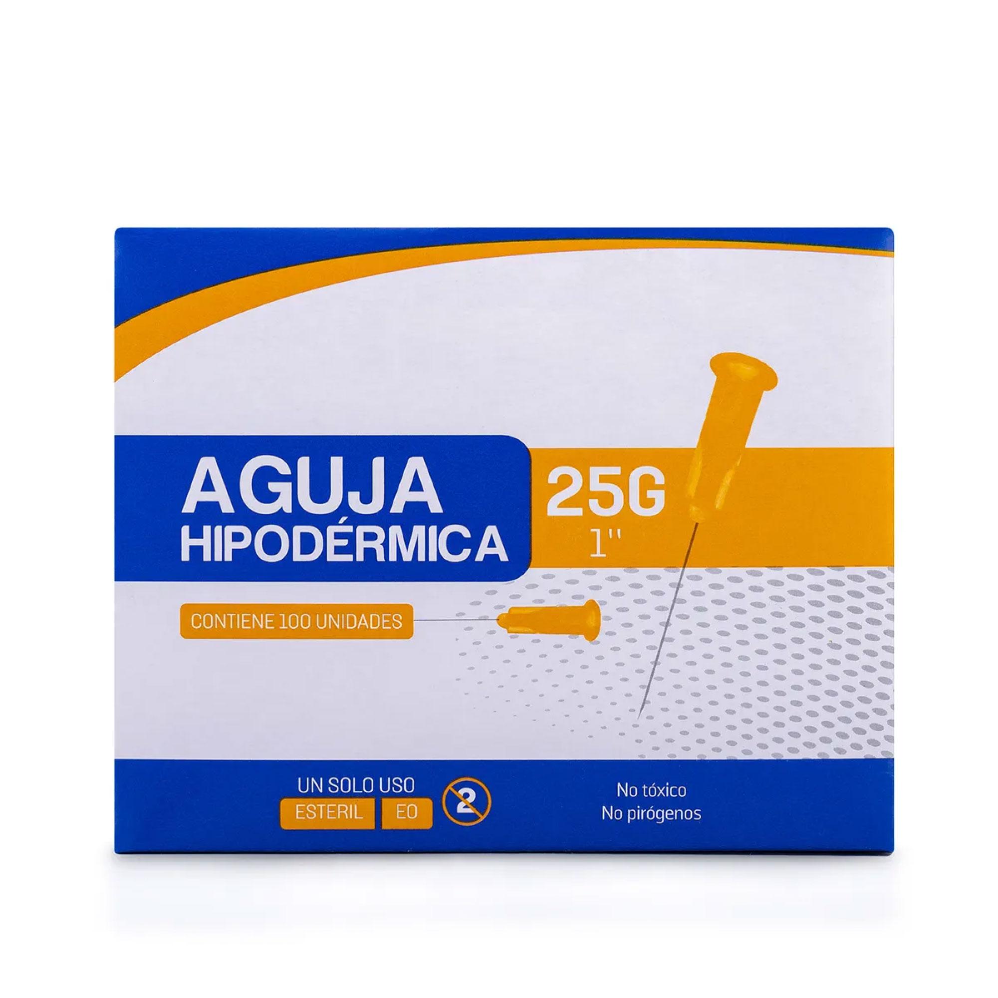 Aguja Hipodermica 25 x 1" Caja de 100 unidades